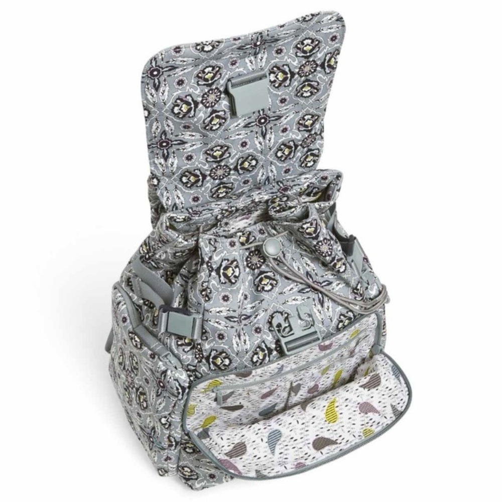 New Vera Bradley Cotton Utility Backpack, Plaza Tile Retail $95 - Picture 3 of 11